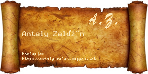 Antaly Zalán névjegykártya